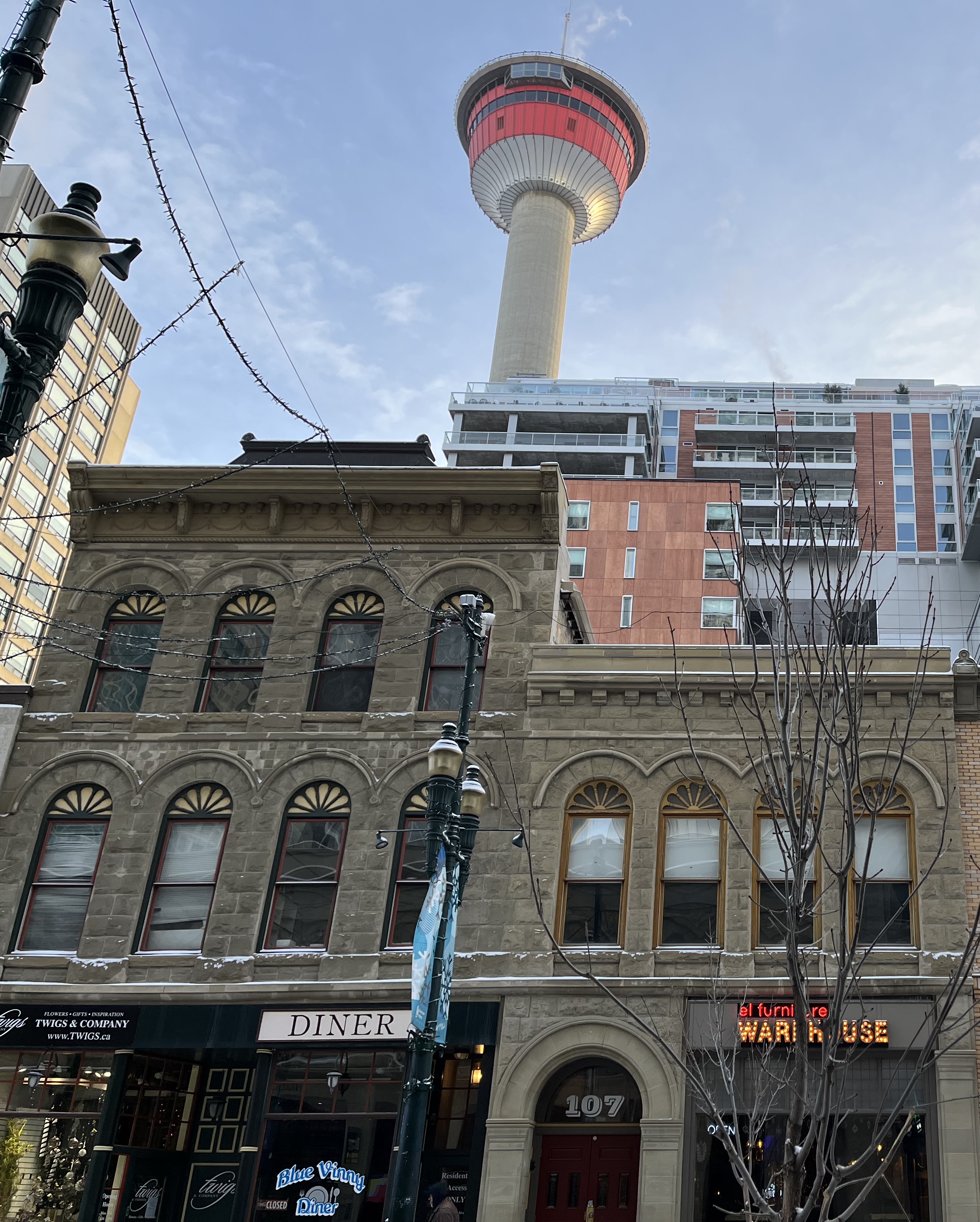 Sandstone city, Stephen Avenue, Calgary Tower, urban, explorer