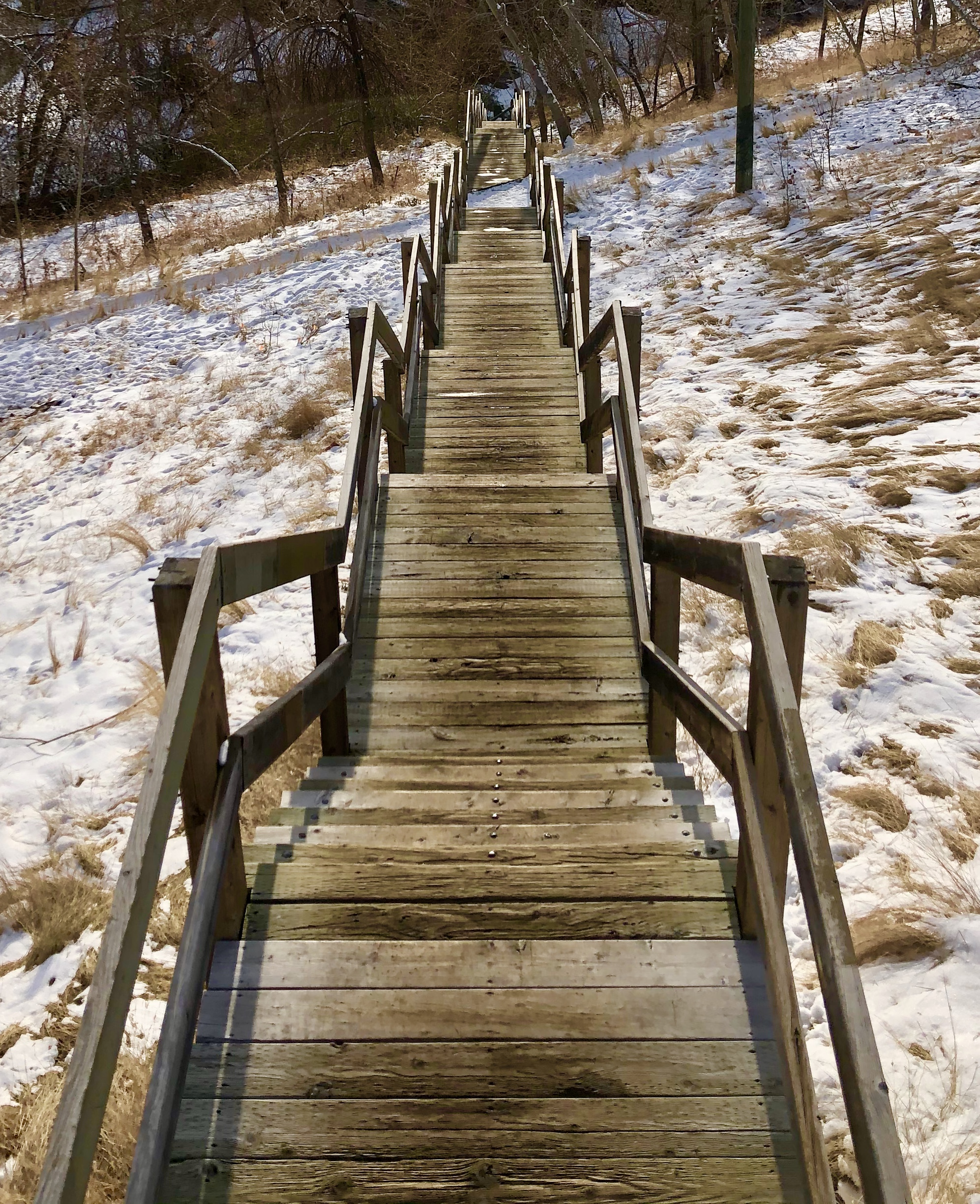 Urban workout, lookout, urban hiking, wood stairs, walk