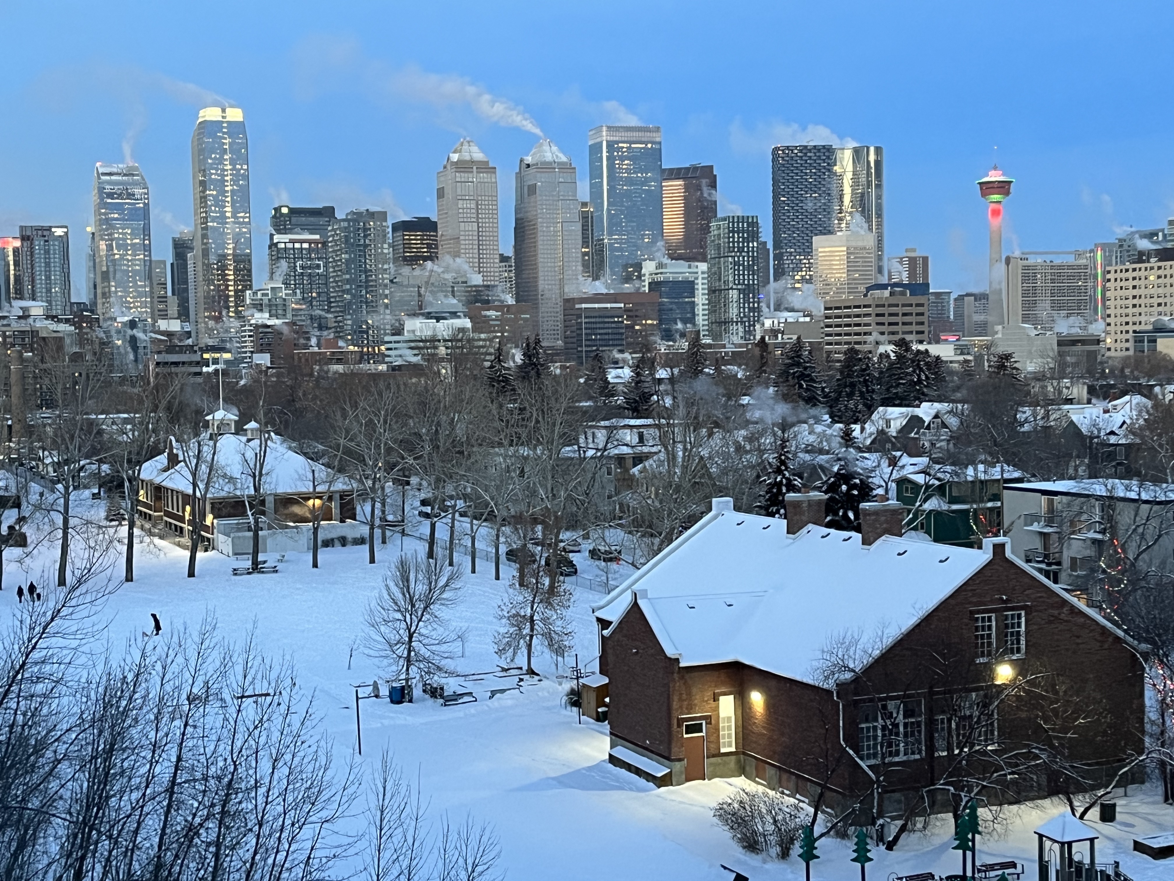 Downtown view, school, urban hiking, Evamy Ridge