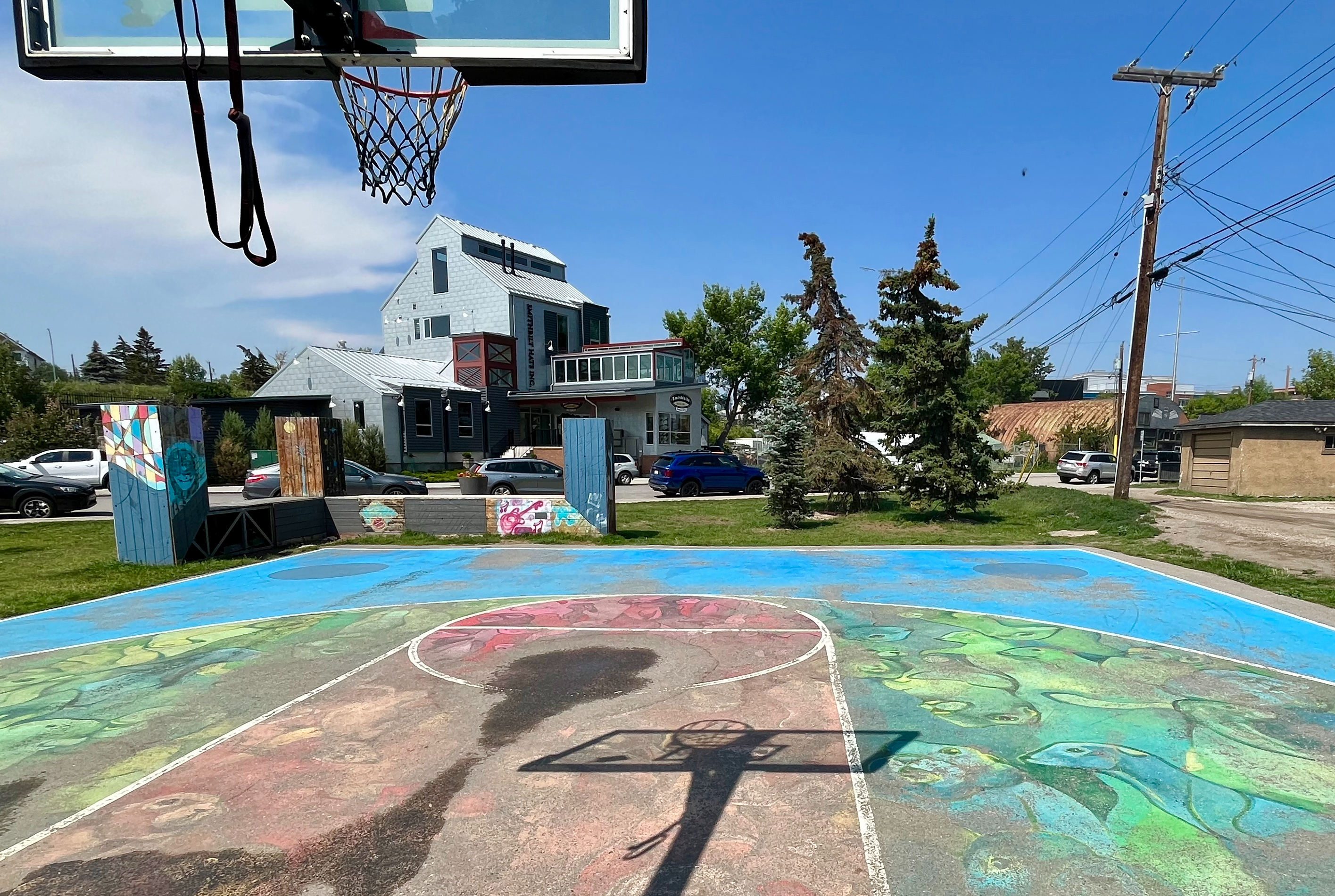 Calgary, basketball, outdoor, court, public, art, explore, active, lifestyle, Cold Garden, Inglewood, guide