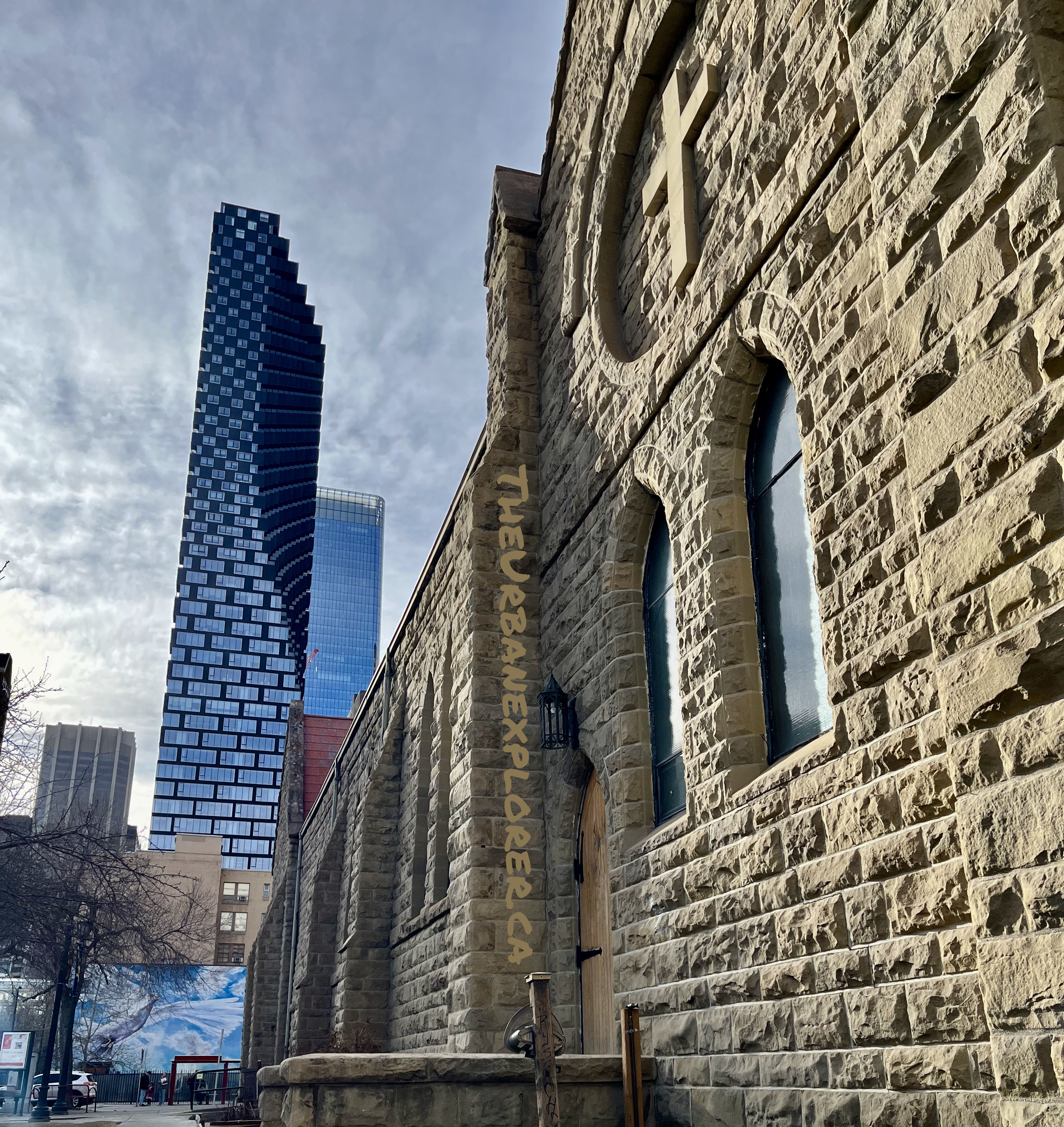 Urban, exploring, Calgary, public, art, mural, sky